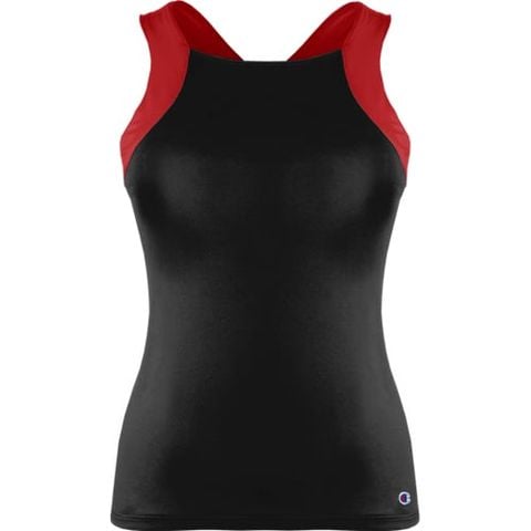  Champion Momentum Tank: Áo thun nữ không tay co giãn Black/Red 