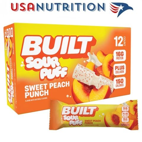  Bánh Puff Sour Protein Bar chua ngọt BUILT : Hộp 12 thanh đủ vị 