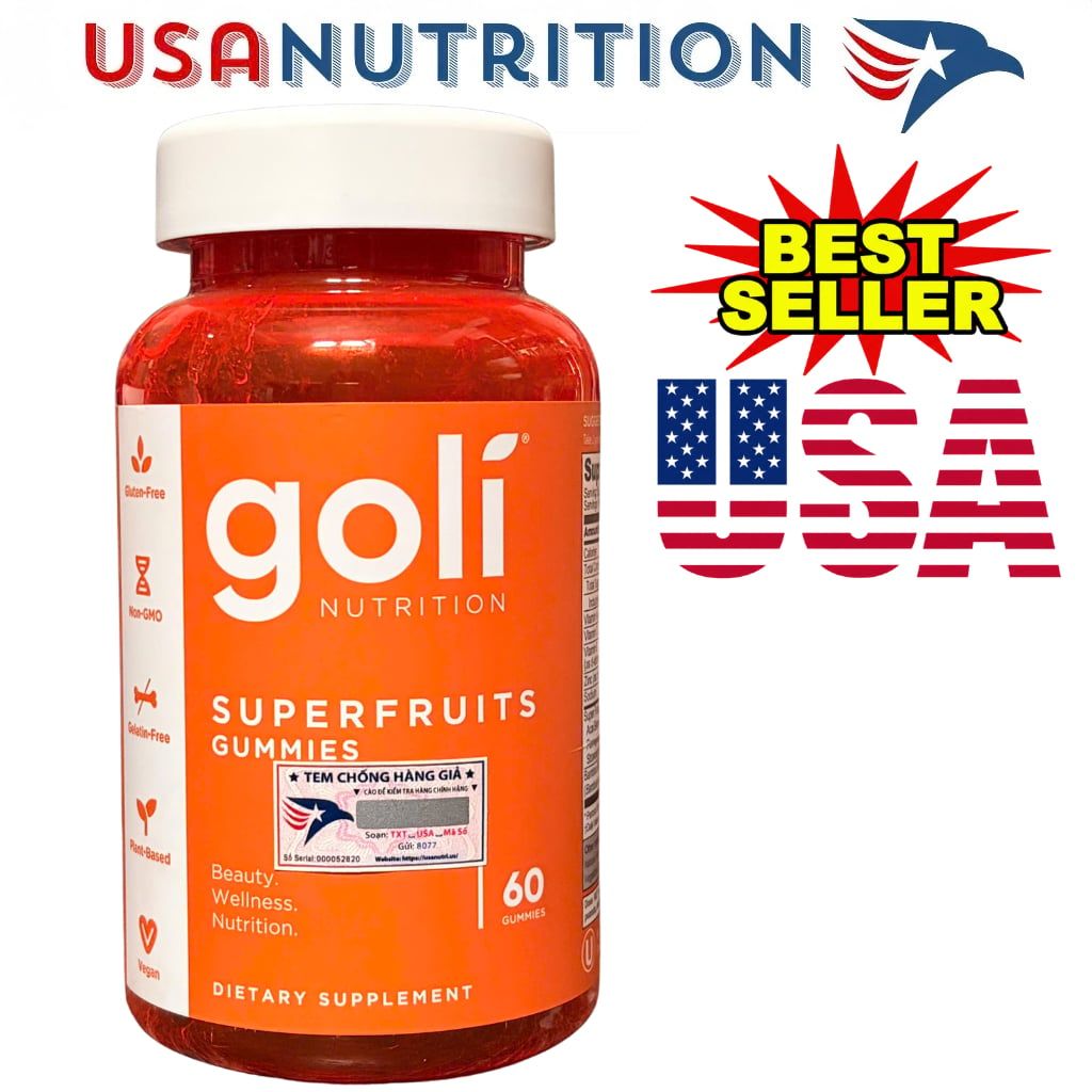 Kẹo dẻo siêu trái cây SuperFruits Goli: Chống oxy hóa, duy trì sức khỏe làn da