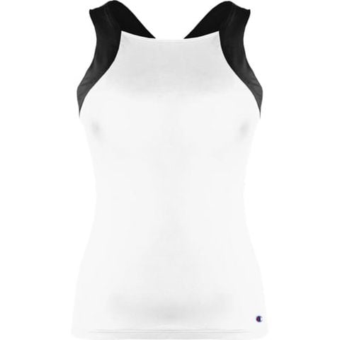  Champion Momentum Tank: Áo thun nữ không tay co giãn White/Black 