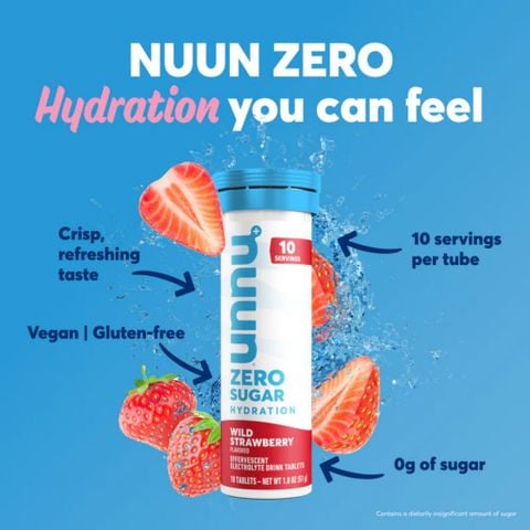  Viên sủi điện giải không đường Nuun Zero Sugar : Tuýp 10 viên 