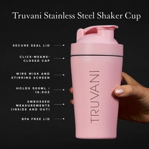  Bình lắc inox không gỉ Stainless Steel Shaker 475ml : Truvani 