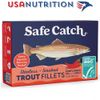 Cá hồi phi lê hun khói Smoked Trout Fillets: Safe Catch 1 hộp lẻ 115g