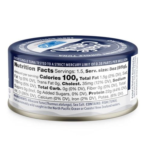  Cá ngừ hoang dã thủy ngân thấp Wild Albacore Tuna : Safe Catch hộp 12 lon 