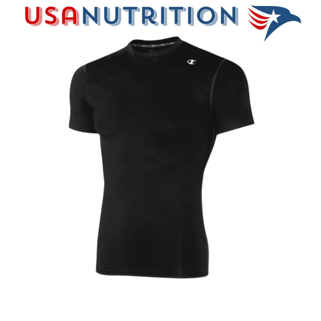 Champion Short Sleeve Compression Tee: Áo thun co giãn thể thao Black