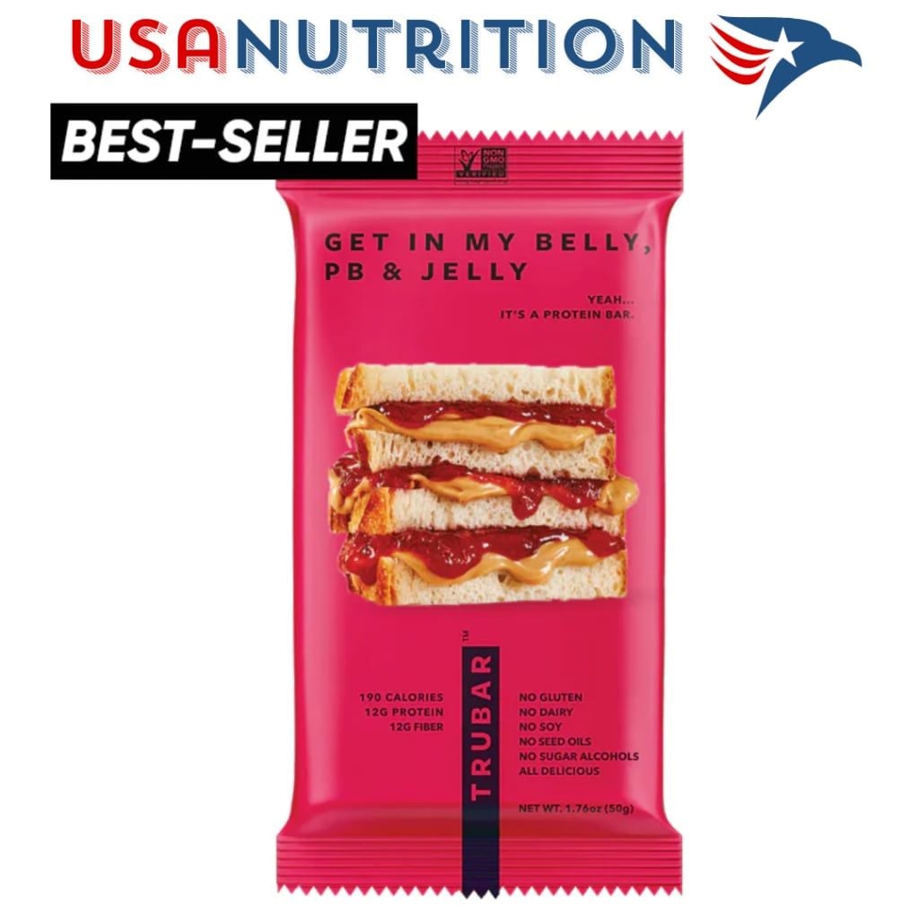 Bánh dinh dưỡng nhân kem Healthline bình chọn Vegan Protein Bar : TRUBAR lẻ 1 thanh