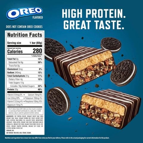  Bánh dinh dưỡng thể thao CLIF Builders Protein Bar : Hộp 12 thanh đủ vị 
