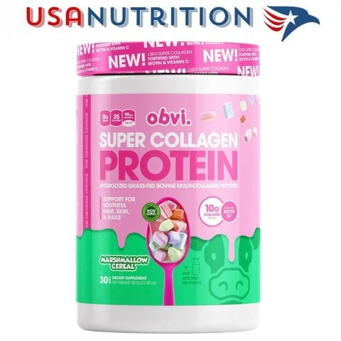  Obvi Super Collagen 10000mg + Vitamin 30 lần dùng : làm đẹp, trẻ hóa da tóc móng 