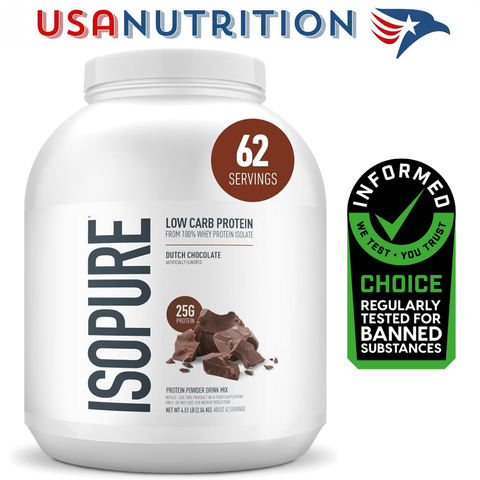  100% Whey Protein Isolate Low Carb + 21 vitamin khoáng chất : ISOPURE 
