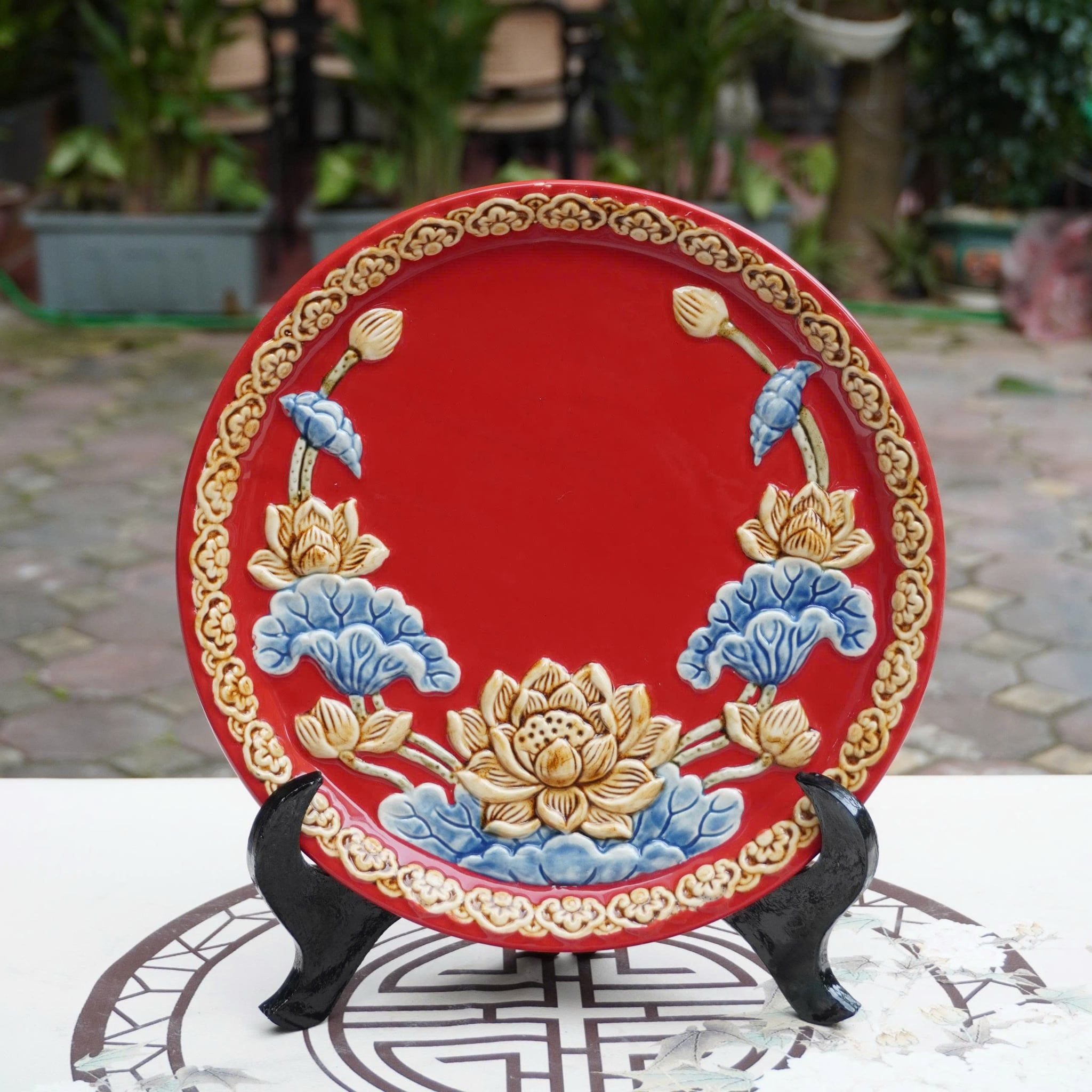  ĐĨA PHONG THUỶ TRƯNG BÀY “LIÊN HOA NHƯ Ý CÁT TƯỜNG” – Mang Lại Bình An, May Mắn 