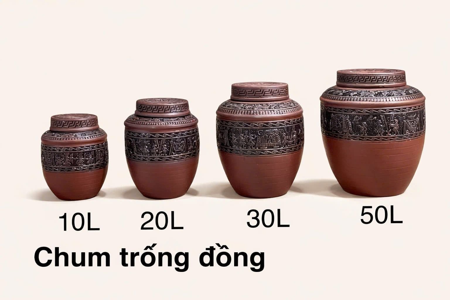  Chum Sành ngâm Rượu Họa tiết Trống Đồng đủ kích cỡ - Gốm sứ bát tràng 