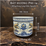  Bát hương Rồng Men hoàng thổ Đắp nổi Cao cấp - Gốm Nghệ nhân Bát Tràng 
