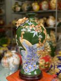  Bình mai men màu đắp nổi 3D họa tiết CÔNG THÀNH DANH TOẠI hàng Bát Tràng chính hãng BMVHCDDT 