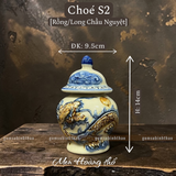  Chóe thờ Rồng Men hoàng thổ Đắp nổi Cao cấp - Gốm Nghệ nhân Bát Tràng 