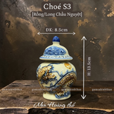  Chóe thờ Rồng Men hoàng thổ Đắp nổi Cao cấp - Gốm Nghệ nhân Bát Tràng 