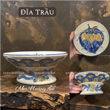  Bộ đồ thờ 3 Bát hương Gốm sứ Bát Tràng Men Hoàng thổ Đắp nổi - Hàng chuẩn Nghệ nhân HTBT13 