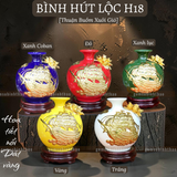  Bình phong thủy thu hút tài lộc Gốm sứ Bát Tràng dát vàng cao cấp HLVHTBDV 