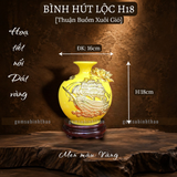  Bình phong thủy thu hút tài lộc Gốm sứ Bát Tràng dát vàng cao cấp HLVHTBDV 