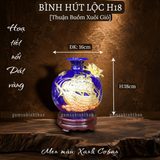 Bình phong thủy thu hút tài lộc Gốm sứ Bát Tràng dát vàng cao cấp HLVHTBDV 