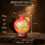  Bình phong thủy thu hút tài lộc Gốm sứ Bát Tràng dát vàng cao cấp HLVHTBDV 