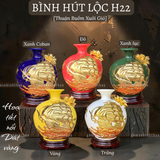  Bình phong thủy thu hút tài lộc Gốm sứ Bát Tràng dát vàng cao cấp HLVHTBDV 