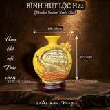  Bình phong thủy thu hút tài lộc Gốm sứ Bát Tràng dát vàng cao cấp HLVHTBDV 