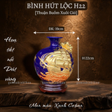  Bình phong thủy thu hút tài lộc Gốm sứ Bát Tràng dát vàng cao cấp HLVHTBDV 