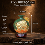  Bình phong thủy thu hút tài lộc Gốm sứ Bát Tràng dát vàng cao cấp HLVHTBDV 