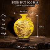  Bình phong thủy thu hút tài lộc Gốm sứ Bát Tràng dát vàng cao cấp HLVHTBDV 