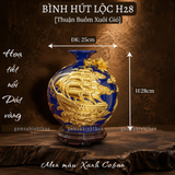  Bình phong thủy thu hút tài lộc Gốm sứ Bát Tràng dát vàng cao cấp HLVHTBDV 