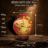  Bình phong thủy thu hút tài lộc Gốm sứ Bát Tràng dát vàng cao cấp HLVHTBDV 
