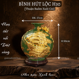  Bình phong thủy thu hút tài lộc Gốm sứ Bát Tràng dát vàng cao cấp HLVHTBDV 