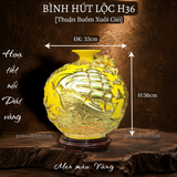  Bình phong thủy thu hút tài lộc Gốm sứ Bát Tràng dát vàng cao cấp HLVHTBDV 