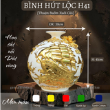  Bình hút lộc men rạn cổ Bát Tràng dát vàng - Thuận buồm xuôi gió HLVHTBDV 