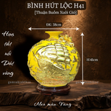  Bình phong thủy thu hút tài lộc Gốm sứ Bát Tràng dát vàng cao cấp HLVHTBDV 