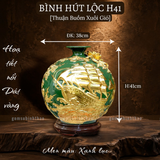  Bình hút lộc men rạn cổ Bát Tràng dát vàng - Thuận buồm xuôi gió HLVHTBDV 