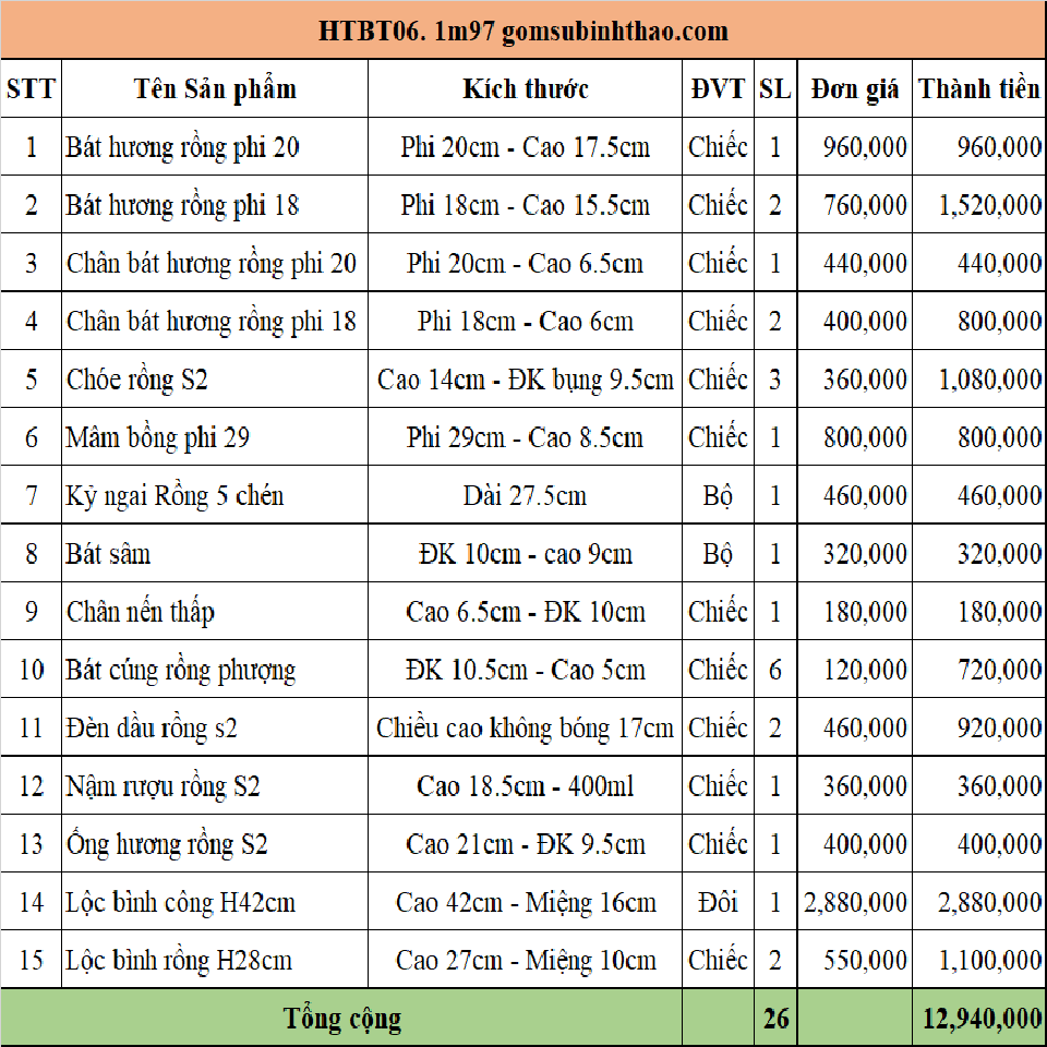  Bộ đồ thờ 3 Bát hương Gốm sứ Bát Tràng Men Hoàng thổ Đắp nổi - Hàng chuẩn Nghệ nhân HTBT06 