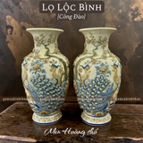  Lọ lộc bình Công đào Men hoàng thổ Đắp nổi Cao cấp - Gốm Nghệ nhân Bát Tràng 