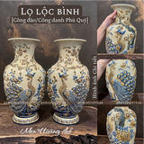  Lọ lộc bình Công đào Men hoàng thổ Đắp nổi Cao cấp - Gốm Nghệ nhân Bát Tràng 