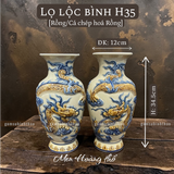  Lọ lộc bình Rồng Men hoàng thổ Đắp nổi Cao cấp - Gốm Nghệ nhân Bát Tràng 