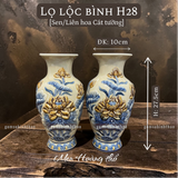  Lọ lộc bình Sen Men hoàng thổ Đắp nổi Cao cấp - Gốm Nghệ nhân Bát Tràng 