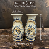  Lọ huệ Rồng Men hoàng thổ Đắp nổi Cao cấp - Gốm Nghệ nhân Bát Tràng 