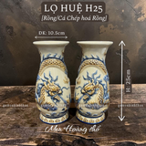  Lọ huệ Rồng Men hoàng thổ Đắp nổi Cao cấp - Gốm Nghệ nhân Bát Tràng 