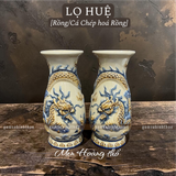  Lọ huệ Rồng Men hoàng thổ Đắp nổi Cao cấp - Gốm Nghệ nhân Bát Tràng 