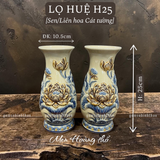  Lọ huệ Sen Men hoàng thổ Đắp nổi Cao cấp - Gốm Nghệ nhân Bát Tràng 
