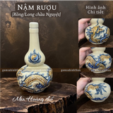  Nậm rượu Rồng Men hoàng thổ Đắp nổi Cao cấp - Gốm Nghệ nhân Bát Tràng 