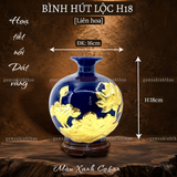  Bình hút lộc men màu họa tiết vàng 24K đắp nổi 3D 
