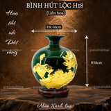  Bình hút lộc men màu họa tiết vàng 24K đắp nổi 3D 