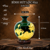  Bình hút lộc men màu họa tiết vàng 24K đắp nổi 3D 