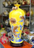  Bình mai men màu đắp nổi 3D họa tiết SEN CÁ hàng Bát Tràng chính hãng BMVHSC 